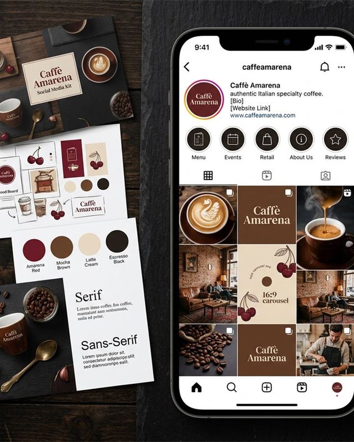 Grafica social Caffè Amarena