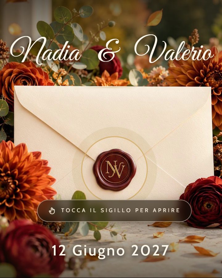 Partecipazione di nozze digitale di Nadia e Valerio