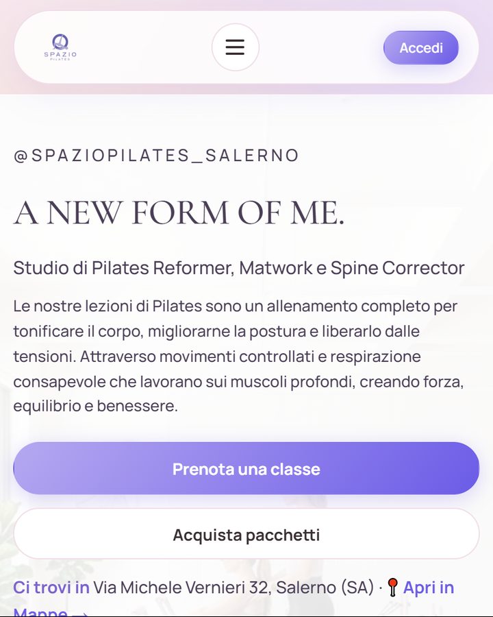Spazio Pilates, prenotazioni e clienti