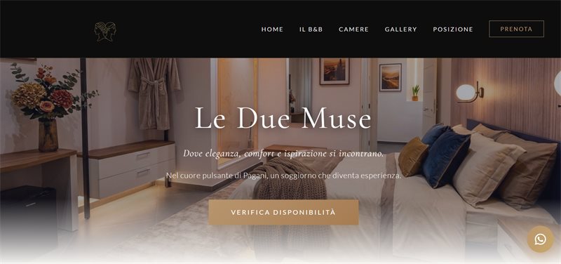 Sito web Le Due Muse B&B — Realizzato da ZEROLAB Creative