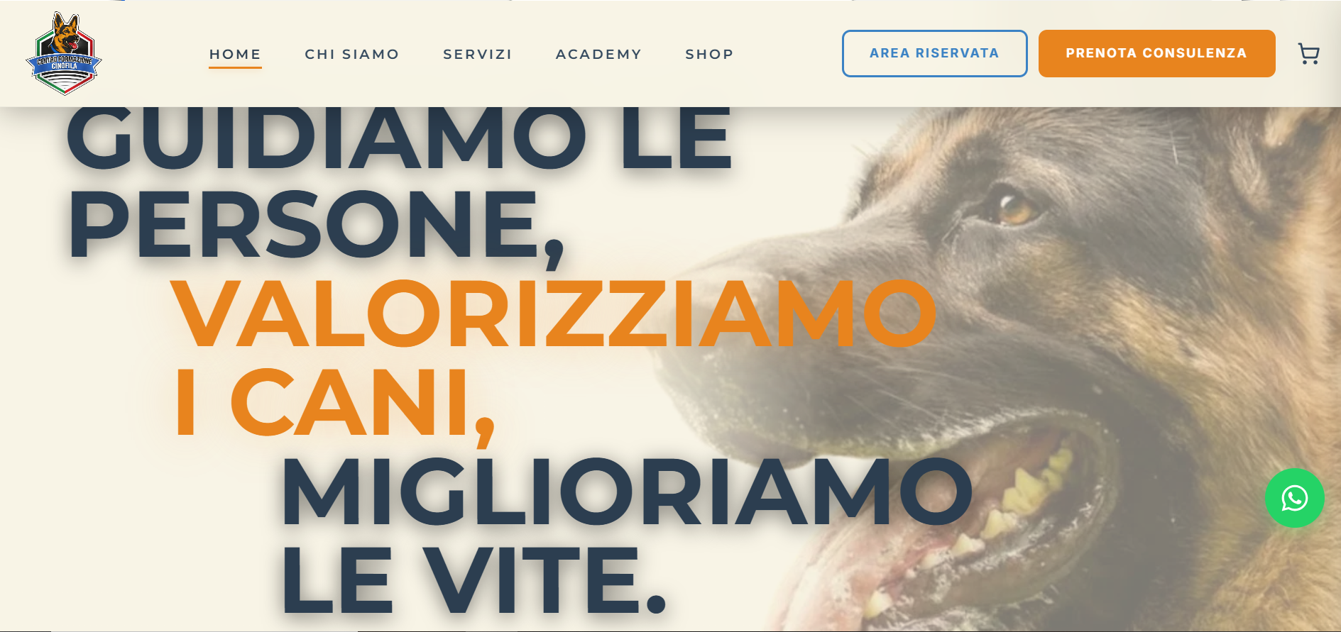 Sito web Centro Cinofilo — Realizzato da ZEROLAB Creative