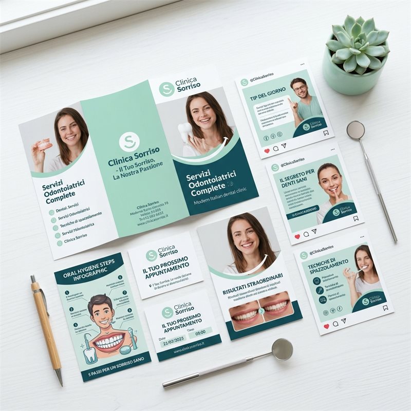 Social Media e Brochure Clinica Sorriso — ZEROLAB Creative